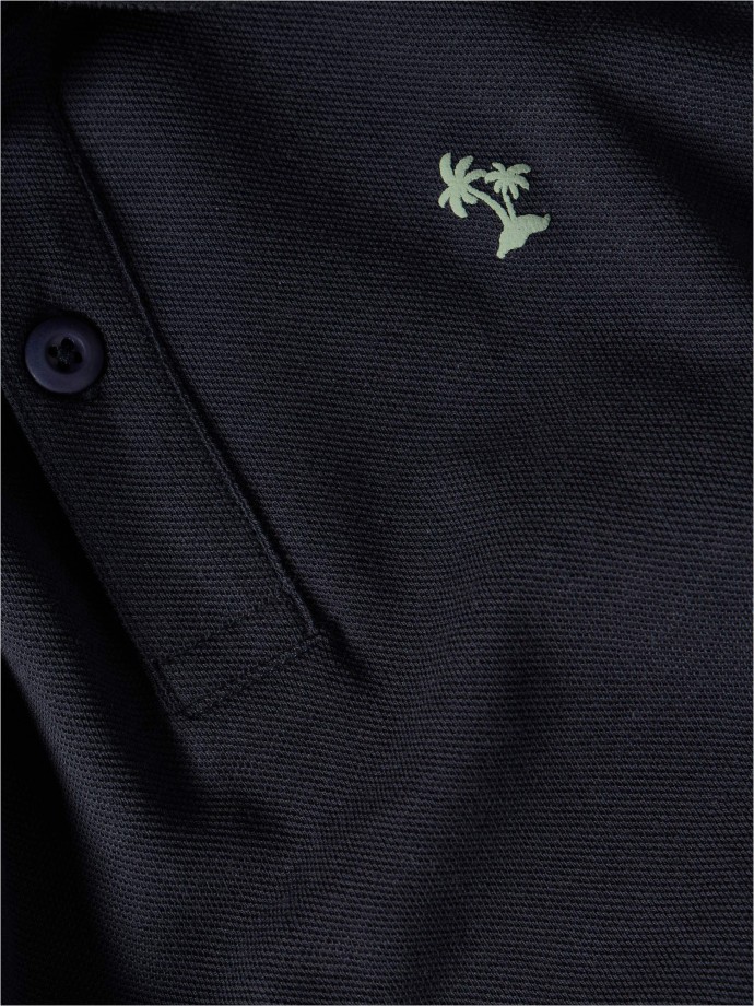 Polo em malha piquet com estampado 
