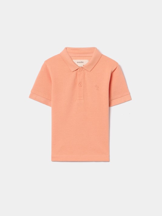 Polo em malha piquet com estampado