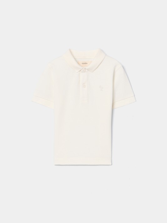 Polo em malha piquet com estampado