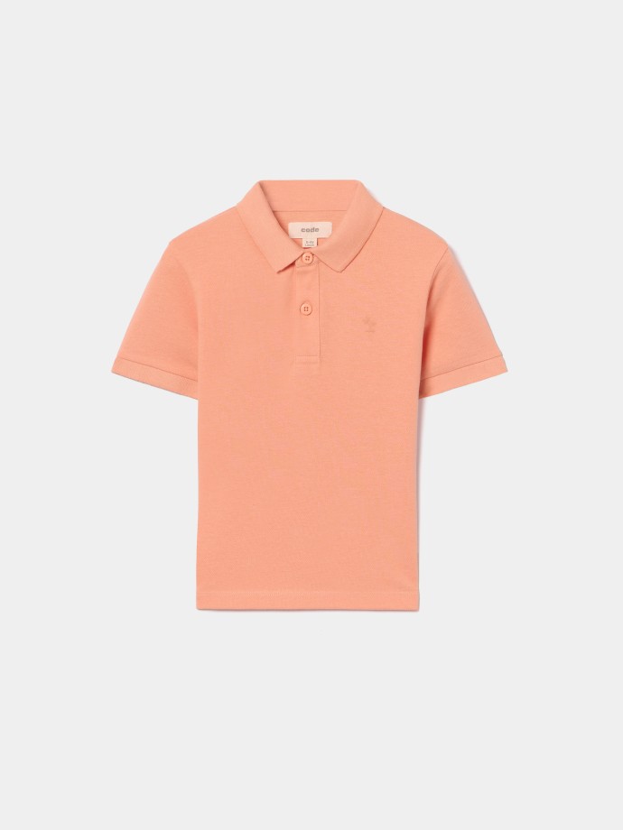 Polo em malha piquet com estampado