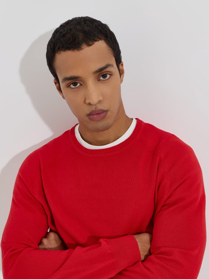 Camisola de malha com decote redondo