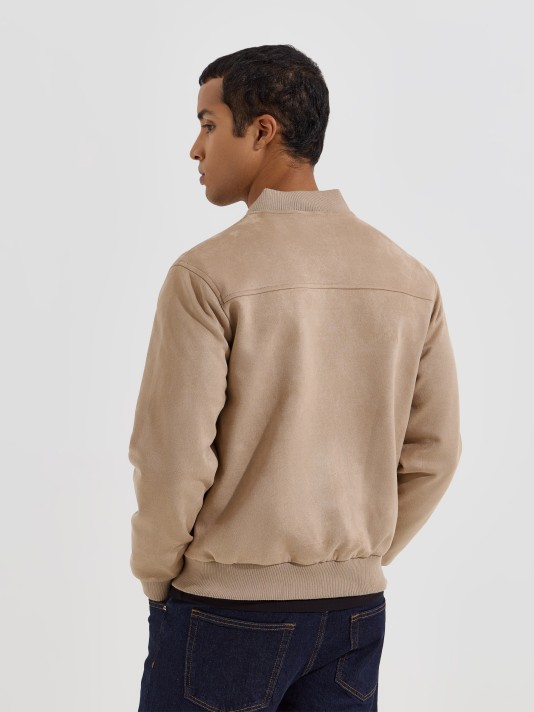 Blusão de efeito suede Blusão de efeito suede