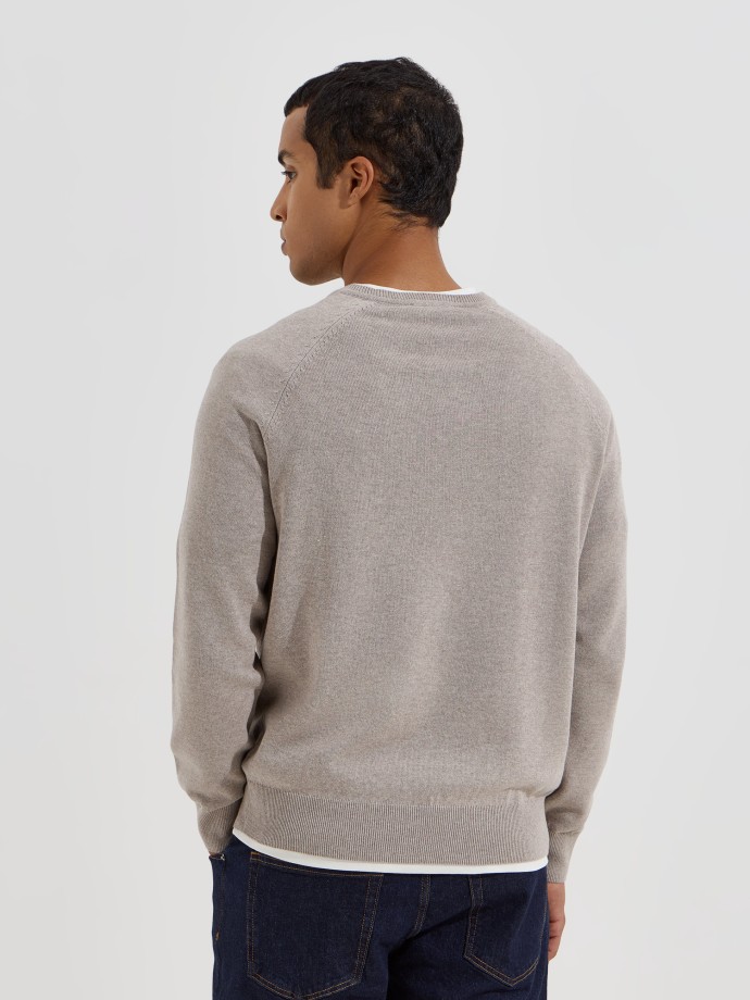 Camisola de malha com decote em V