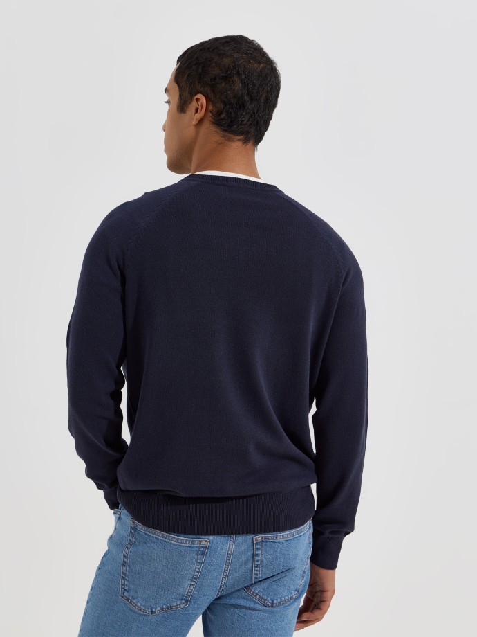 Camisola de malha com decote em V