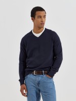 Camisola de malha com decote em V