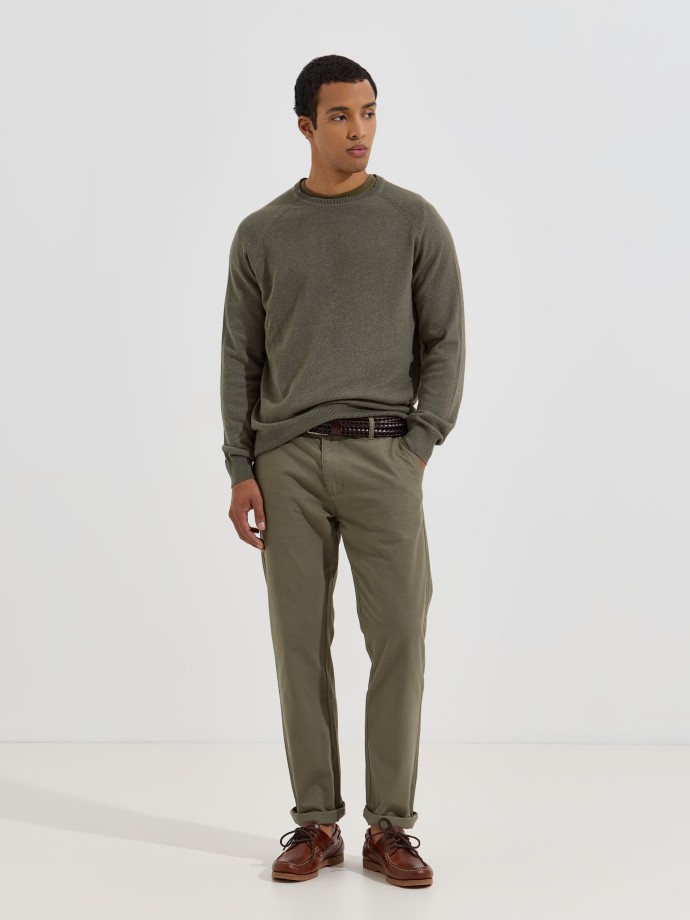 Camisola de malha com decote redondo