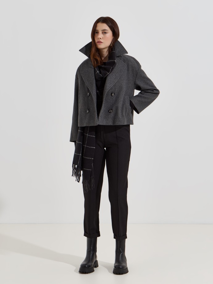 Casaco curto em fazenda