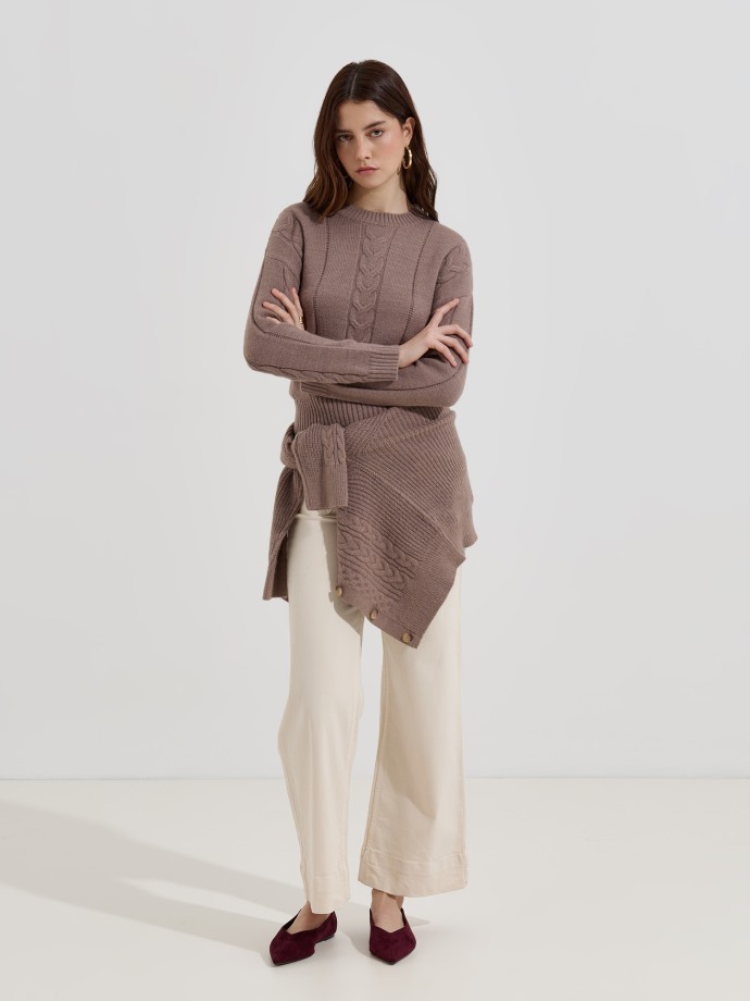 Camisola de malha entranada