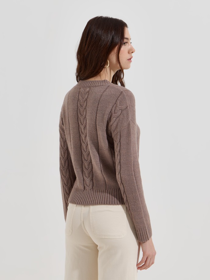 Camisola de malha entranada