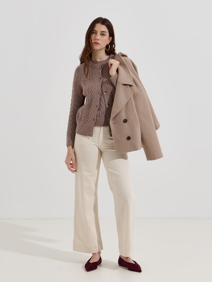 Casaco de malha entrançada Casaco de malha entrançada