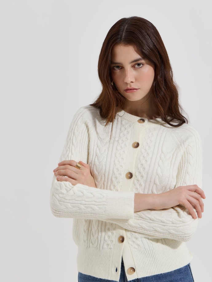 Casaco de malha entrançada Casaco de malha entrançada