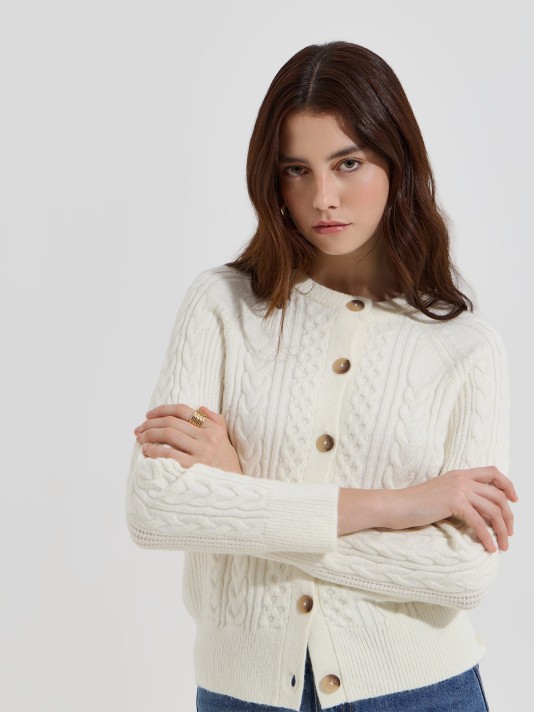 Casaco de malha entrançada Casaco de malha entrançada