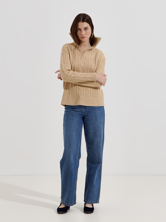 Camisola de malha com gola