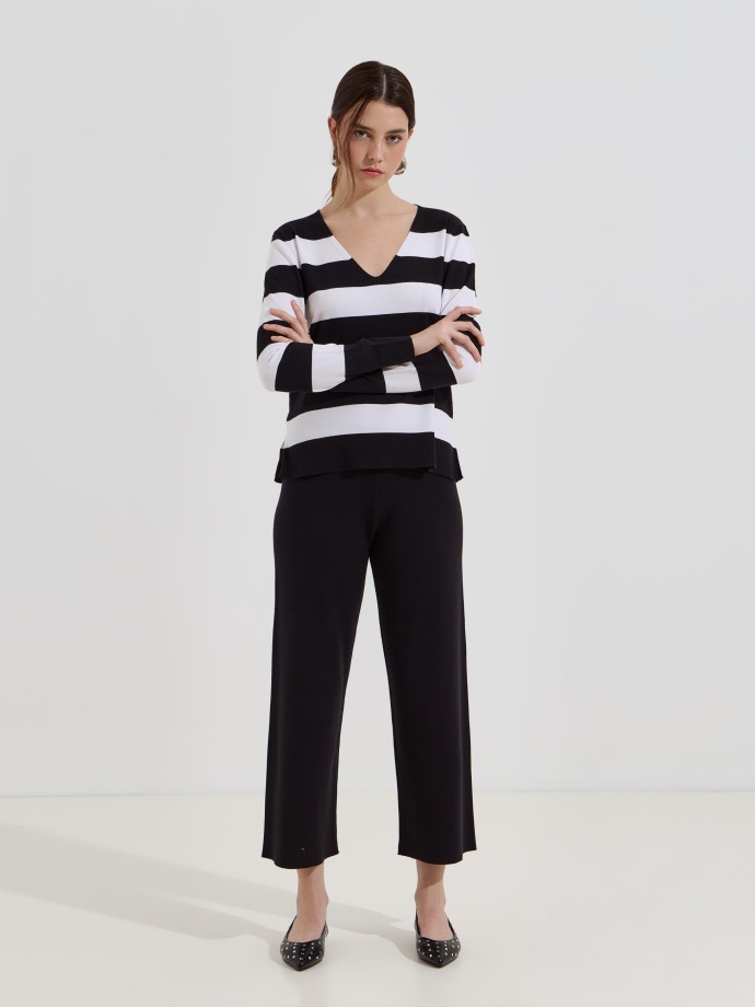 Camisola de malha �s riscas