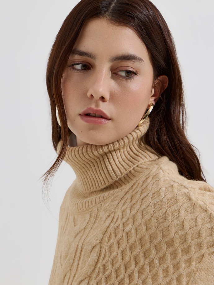 Colete em malha entrançada Colete em malha entrançada