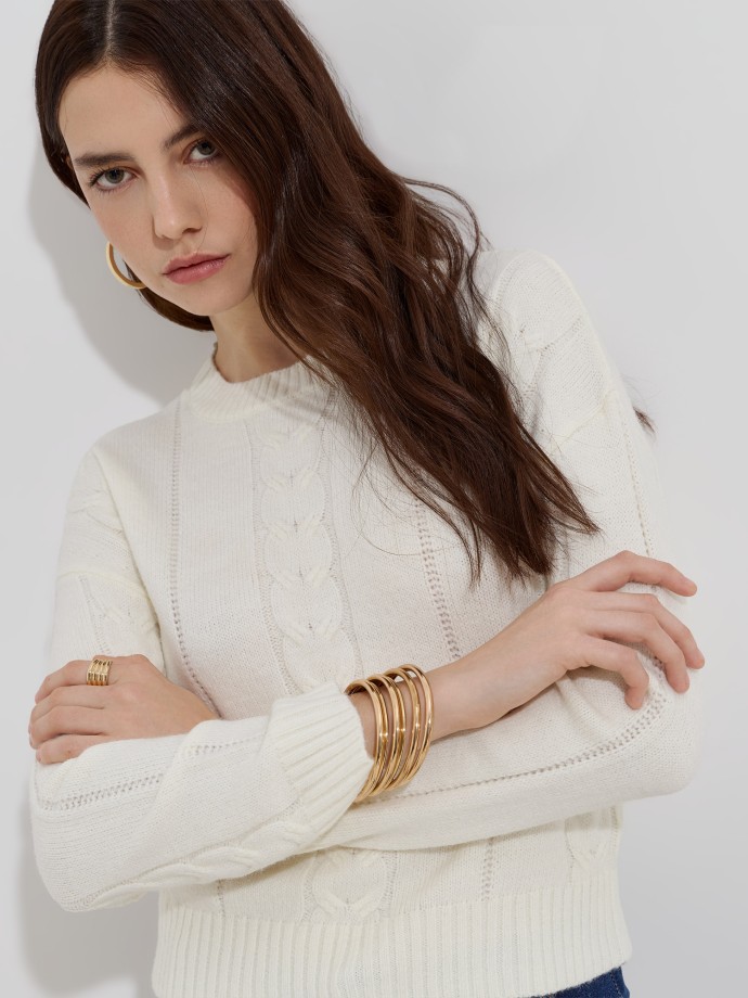 Camisola de malha entran�ada