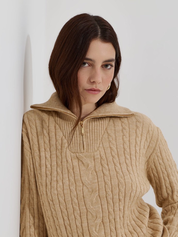 Camisola de malha com gola