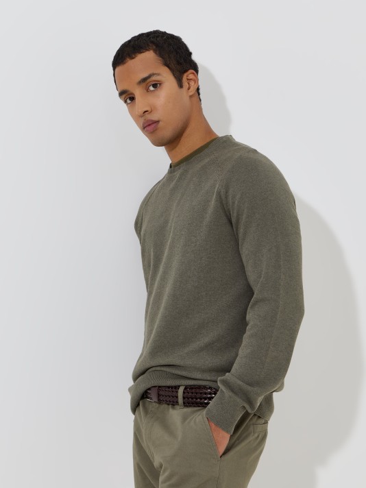 Camisola de malha com decote redondo