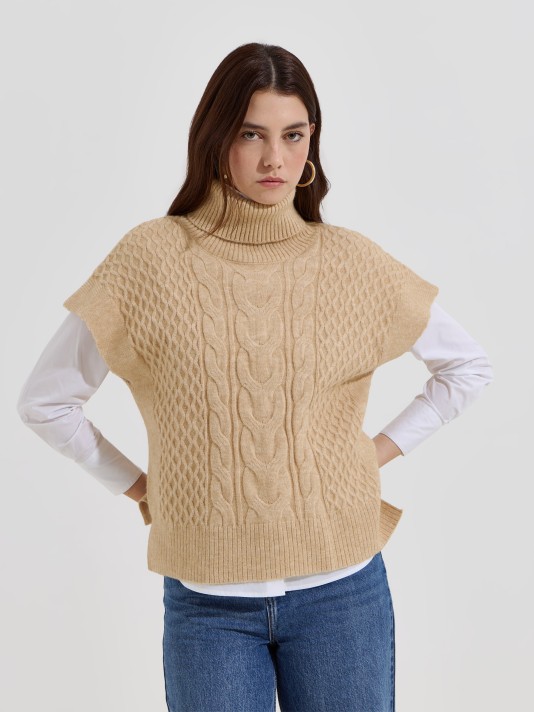 Colete em malha entranada