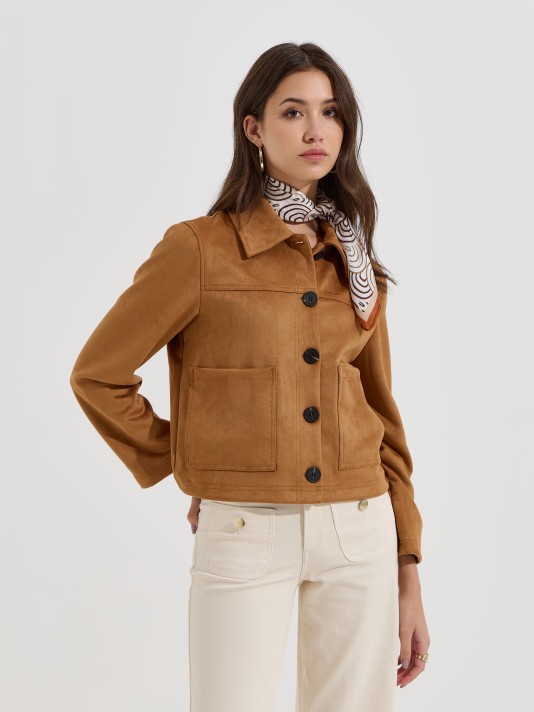 Casaco com efeito suede