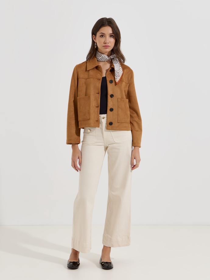 Casaco com efeito suede