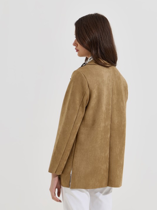 Blazer com efeito suede Blazer com efeito suede