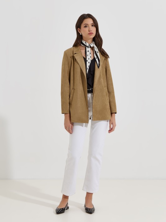 Blazer com efeito suede Blazer com efeito suede