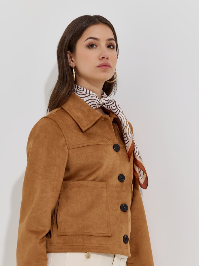 Casaco com efeito suede