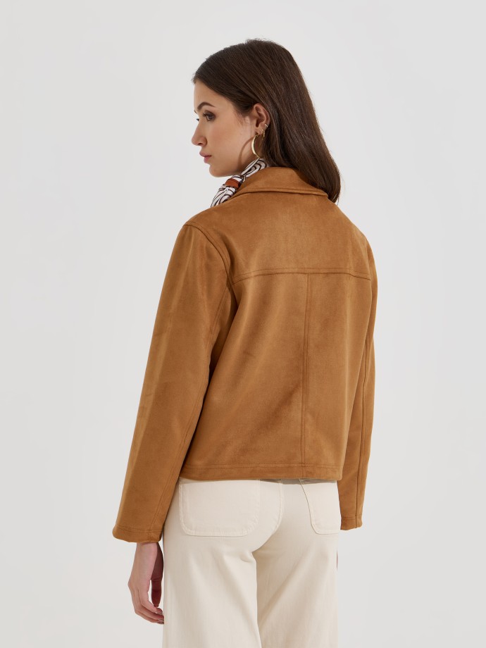 Casaco com efeito suede