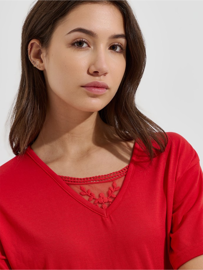 Pijama curto com estampado de cora��es