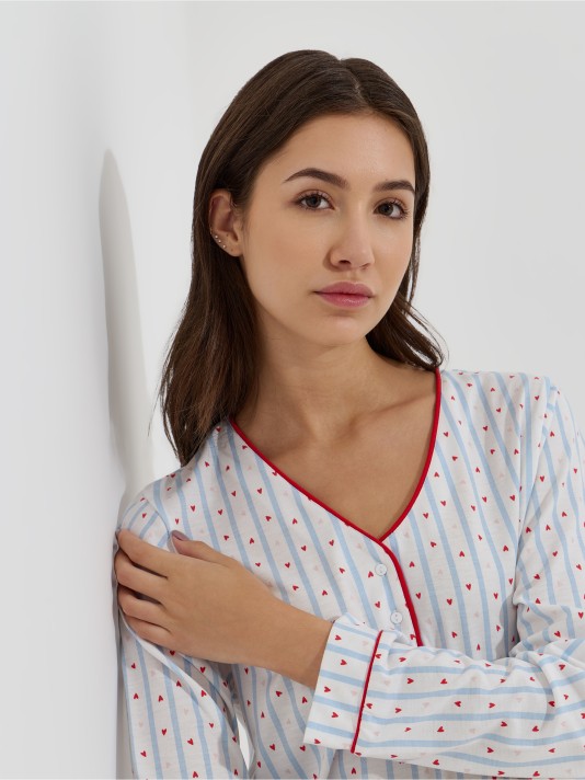 Pijama estampado com corações Pijama estampado com corações