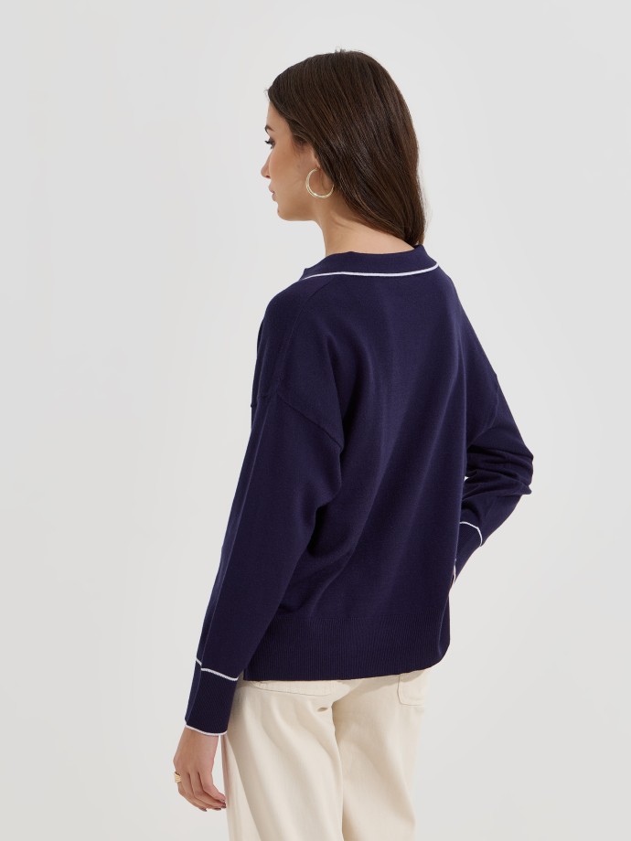 Camisola com decote de polo