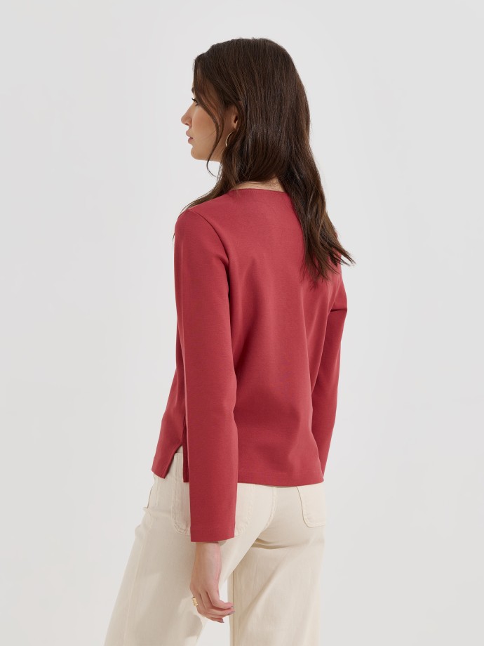Camisola lisa com abertura lateral
