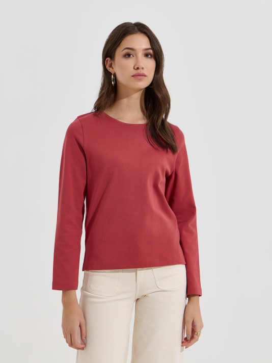 Camisola lisa com abertura lateral