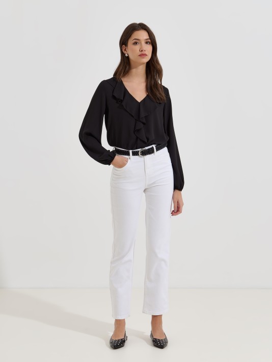 Blusa com folho Blusa com folho