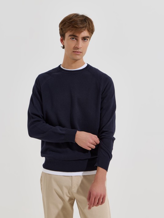 Camisola de malha com decote redondo