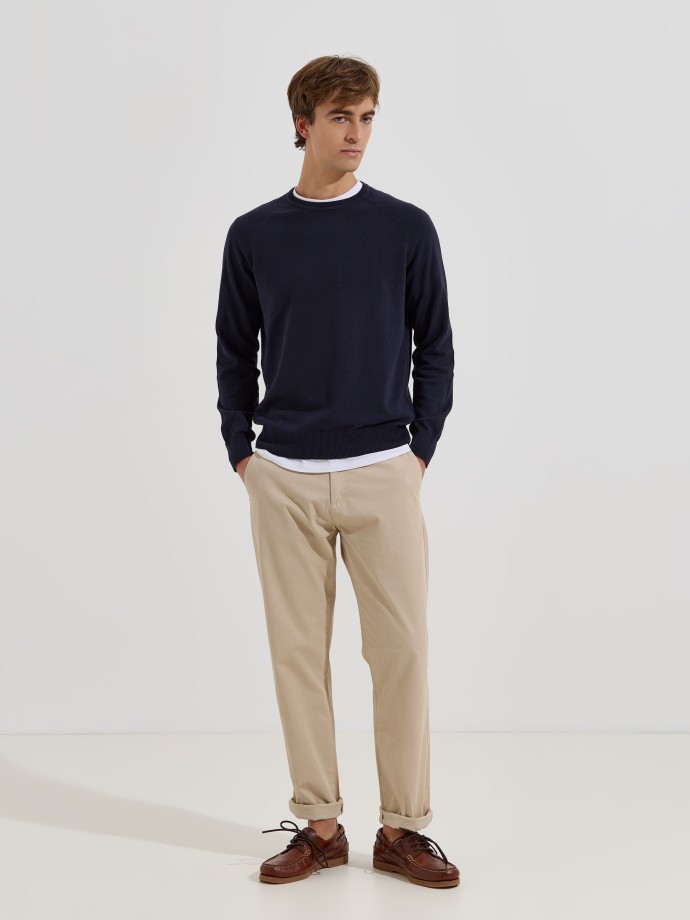 Camisola de malha com decote redondo