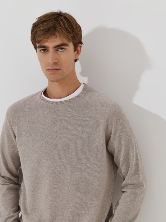 Camisola de malha com decote redondo Camisola de malha com decote redondo