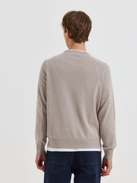 Camisola de malha com decote redondo Camisola de malha com decote redondo