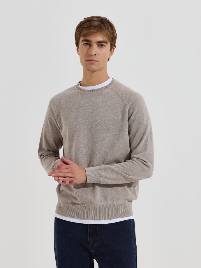 Camisola de malha com decote redondo