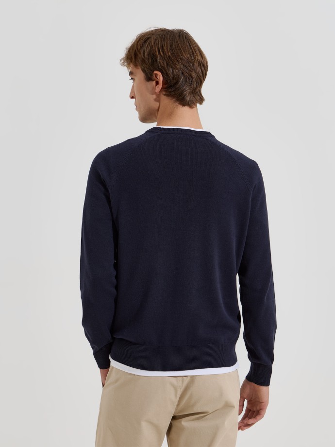 Camisola de malha com decote redondo