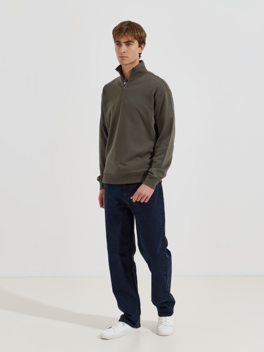 Camisola com gola de fecho Camisola com gola de fecho