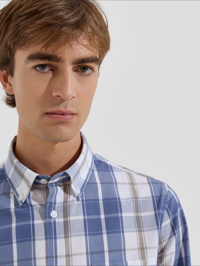 Camisa xadrez com bolso