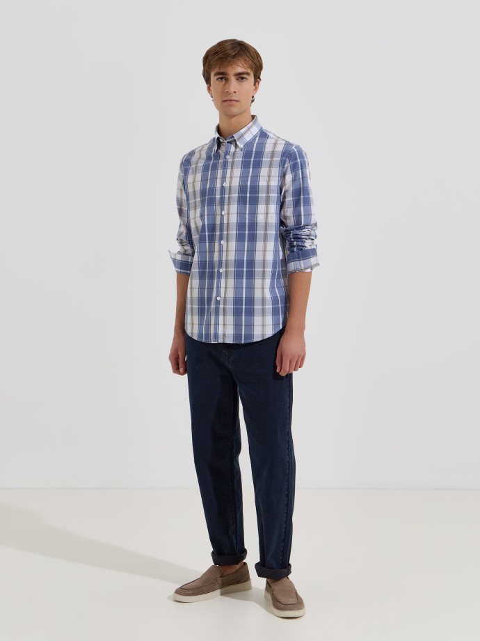 Camisa xadrez com bolso