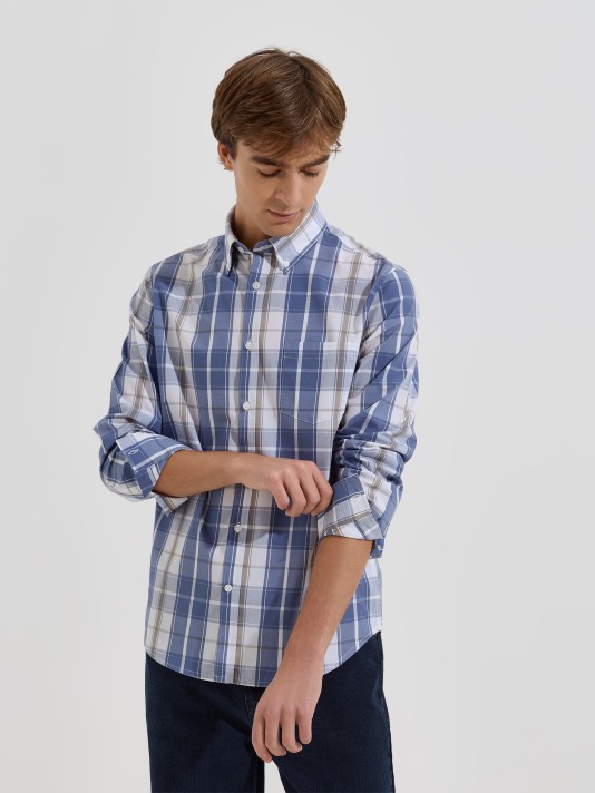 Camisa xadrez com bolso