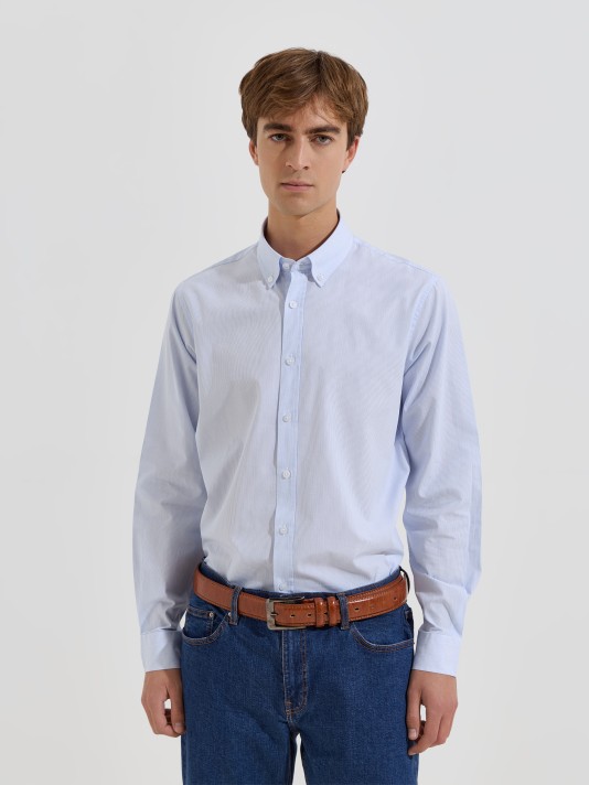 Camisa com riscas em algod�o