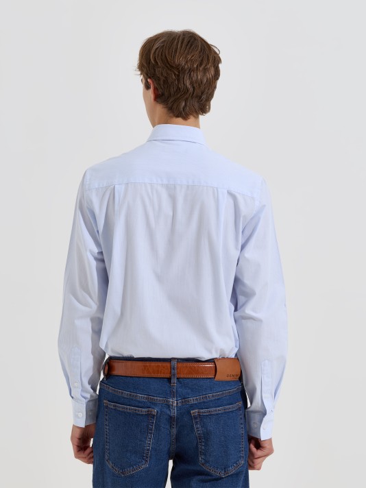 Camisa com riscas em algodão Camisa com riscas em algodão