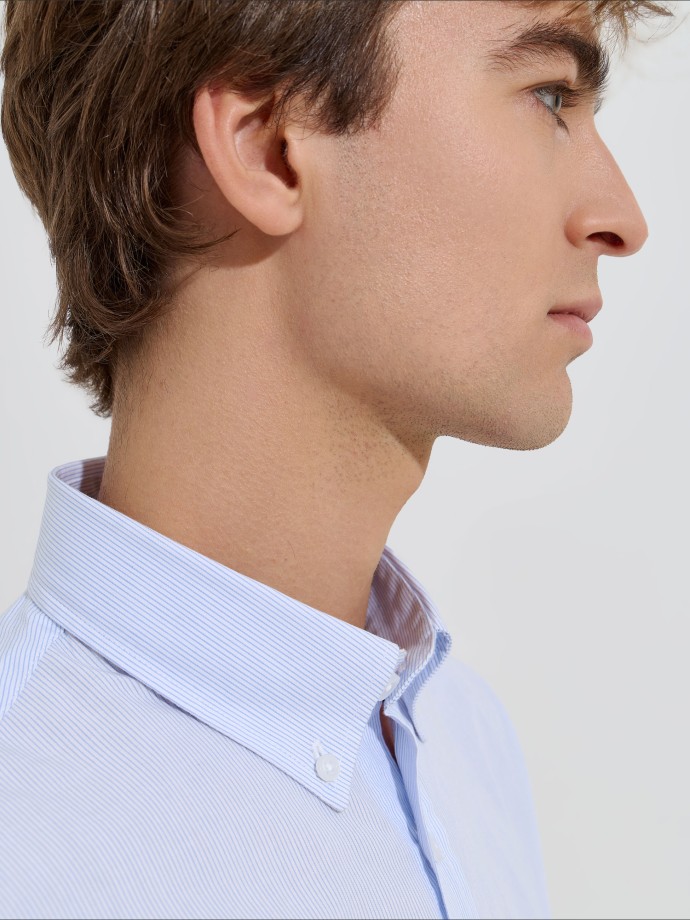 Camisa com riscas em algod�o