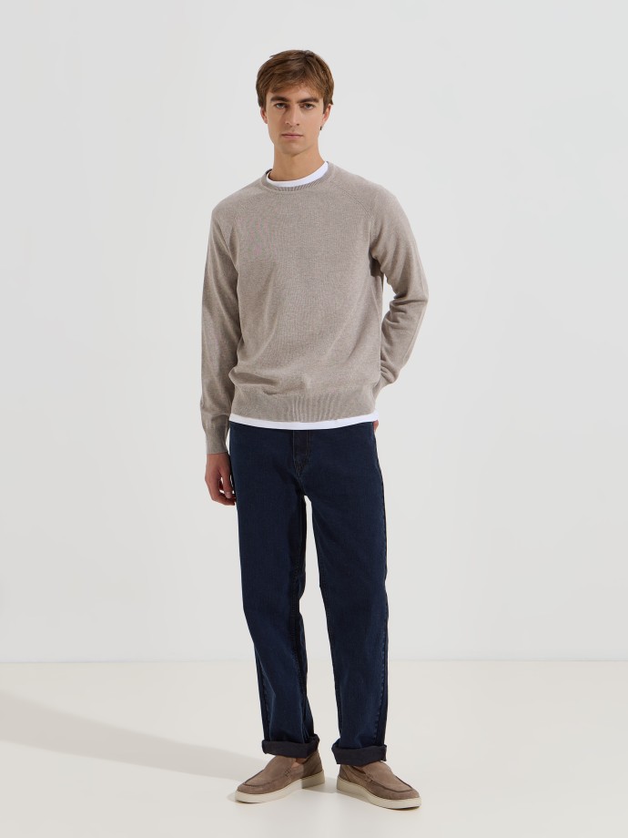 Camisola de malha com decote redondo