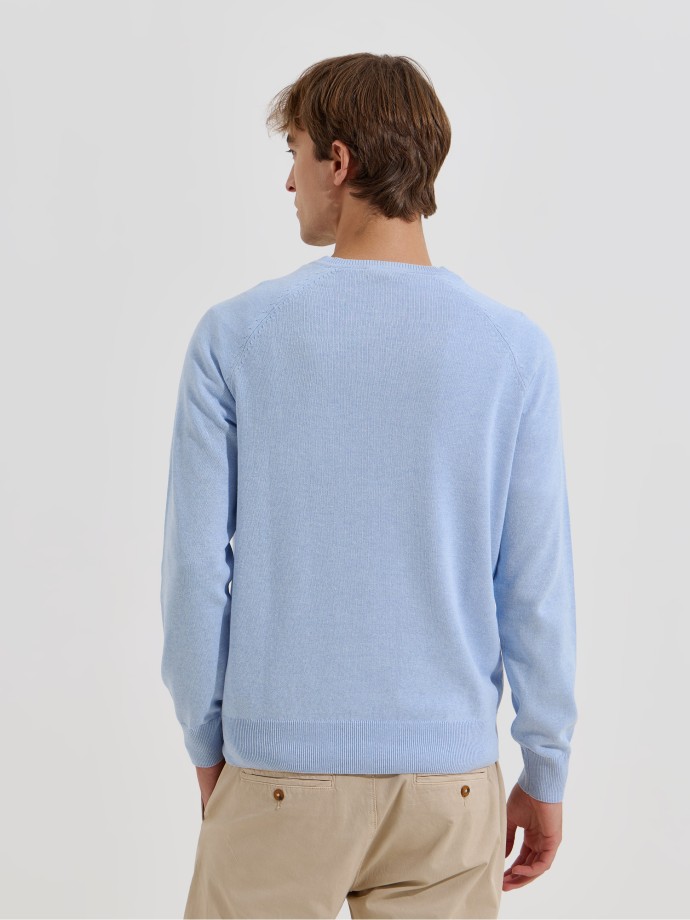 Camisola de malha com decote em V